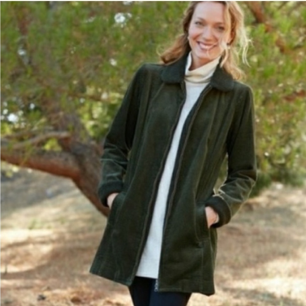 J.Jill Heritage Tumbled Cord Coat Full Zip Jacket